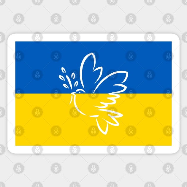 Ukraine Flag and Dove of Peace Sticker by COUNTRY FLAGS